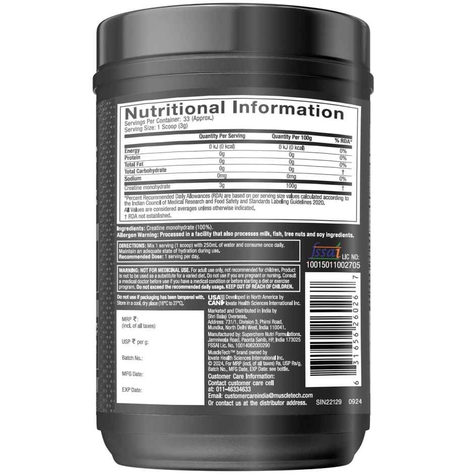 MuscleTech Platinum Creatine Monohydrate Powder | Supports Strength, Power & Muscle Recovery