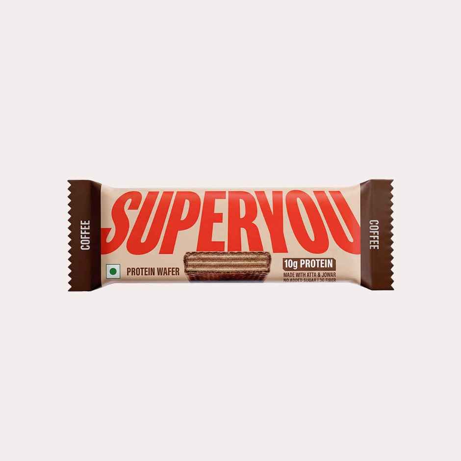 SuperYou 10g Protein Wafer Bar - Coffee (Made with Atta & Jowar. No Added Sugar. No Trans Fat.)