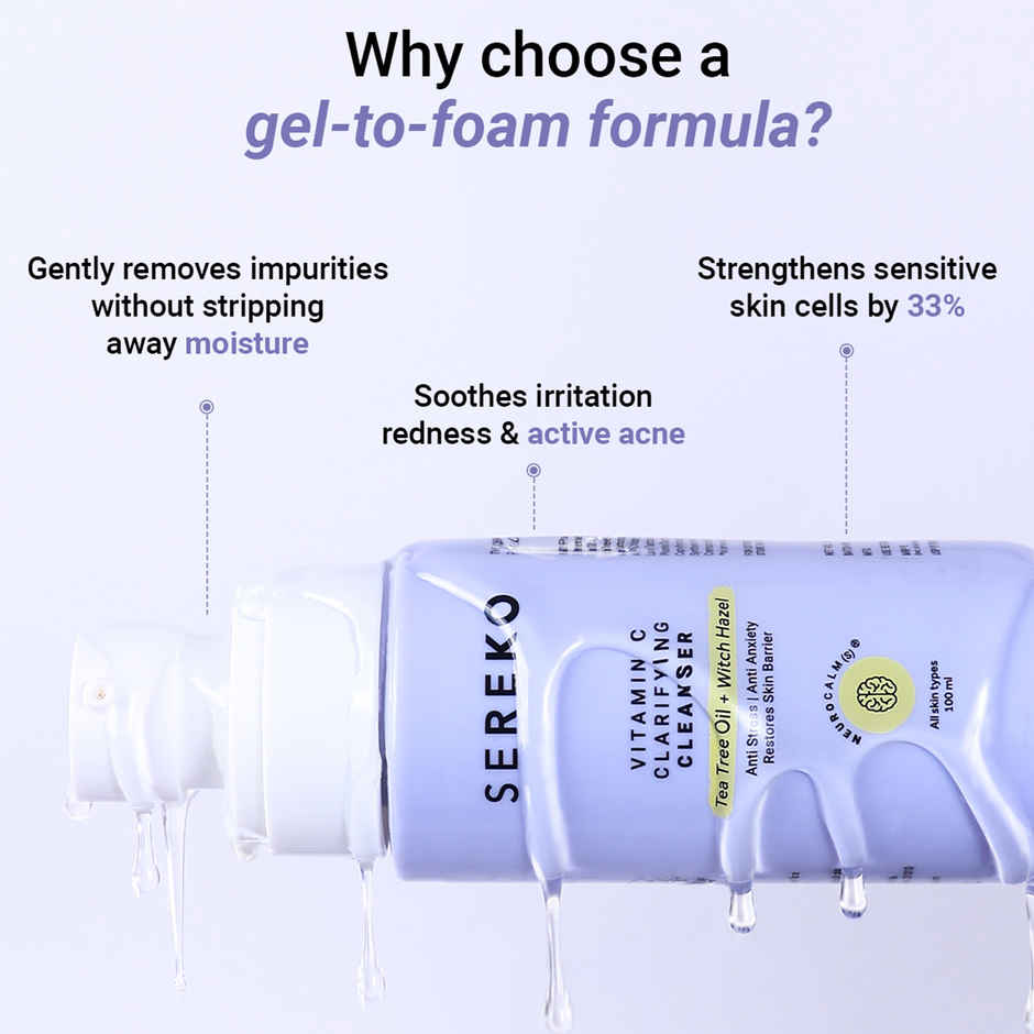 SEREKO Face Cleanser with Vitamin C & Tea Tree Oil for Brighter & Even Skin Tone