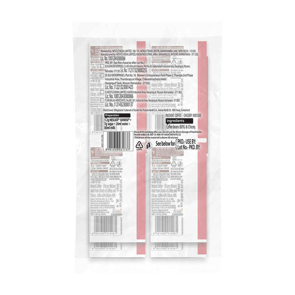 Nescafe Sunrise Instant Coffee Powder Sachets