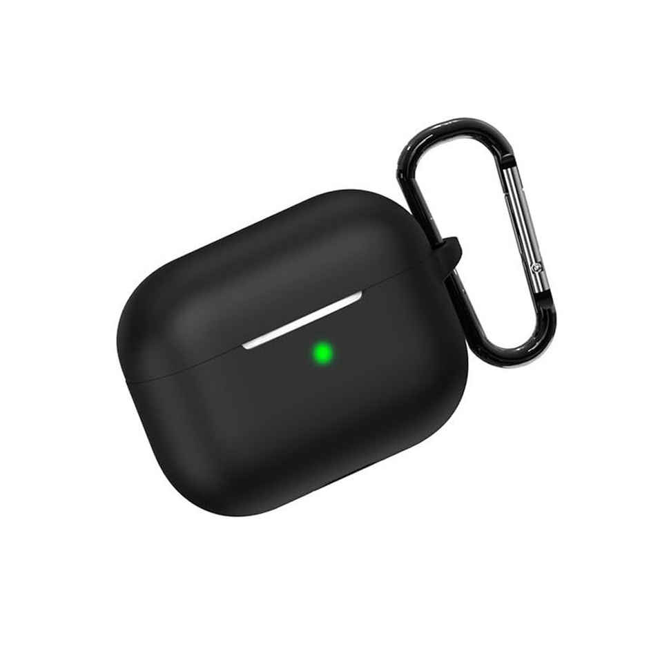 Sounce Silicone Case cover for AirPods Pro 2nd Gen 2022 Shock-Absorbing With Keychain | Black