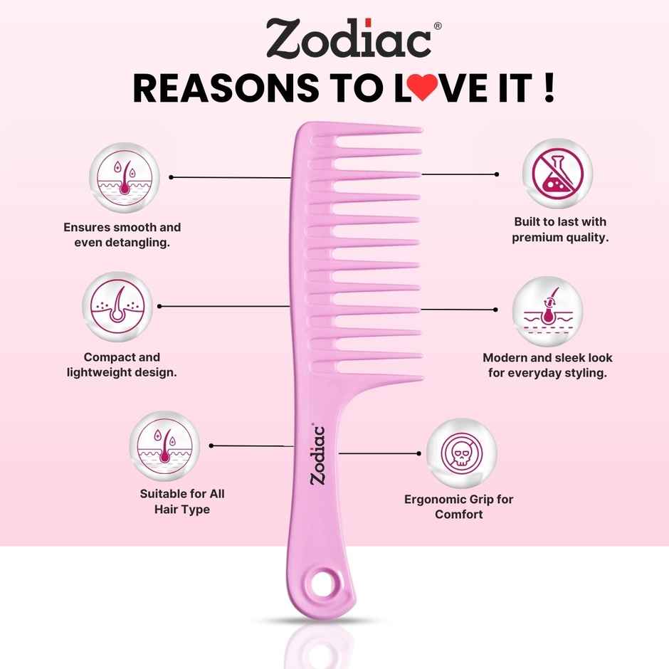 Zodiac Viva Detangling Comb | Pink