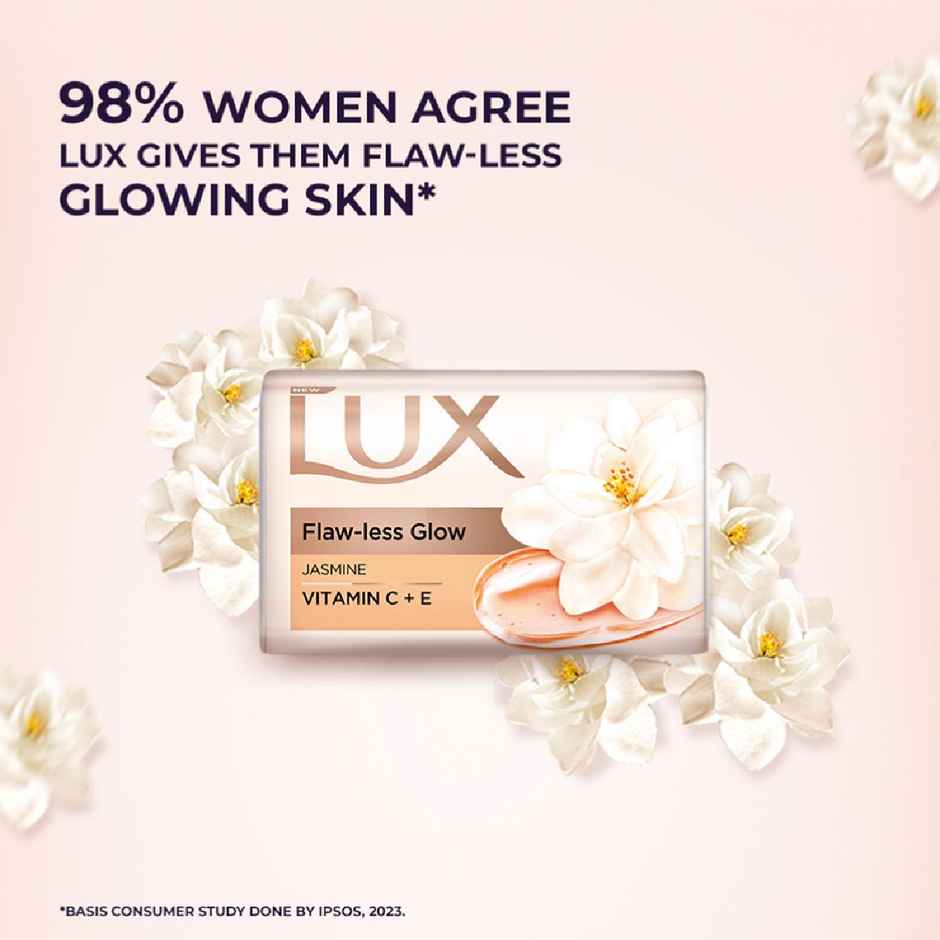 Lux Radiant Glow Bathing Soap infused with Vitamin C & E |For Superior Glow|Buy 4 Get 1 Free