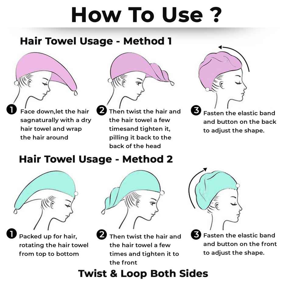 Story@Home Microfiber 400 2 U Hair Towel Purple Solid