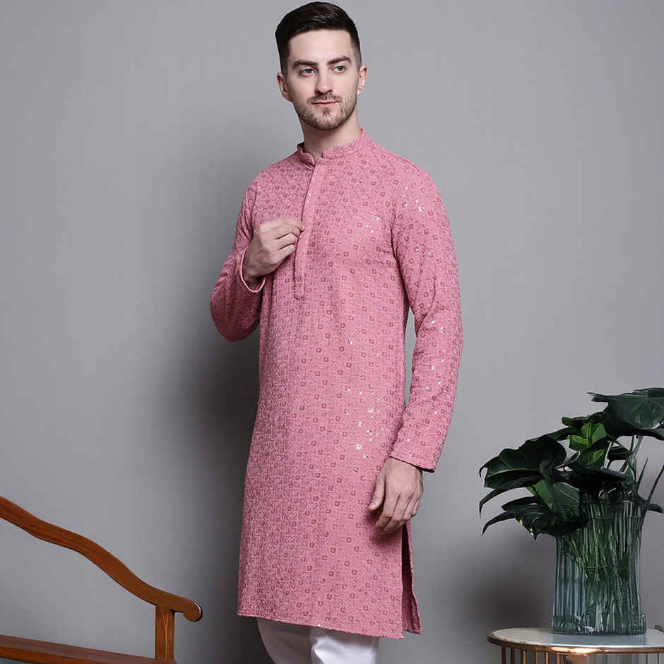 Jompers Men's Kurta | Ko 5006 | Coral - XL