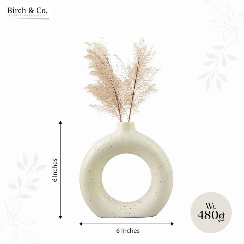 Birch & Co. Vase White Ring 6 in