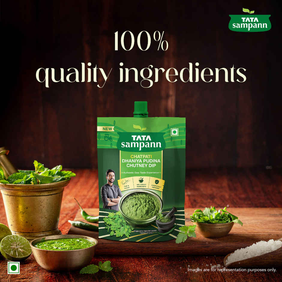 Tata Sampann Chatpati Dhaniya Pudina Chutney Dip | Made with Fresh Coriander and Mint | Hari Chutney