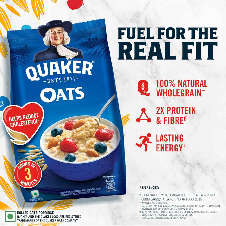 Quaker Rolled Instant Oats | High Protein Breakfast Cereal