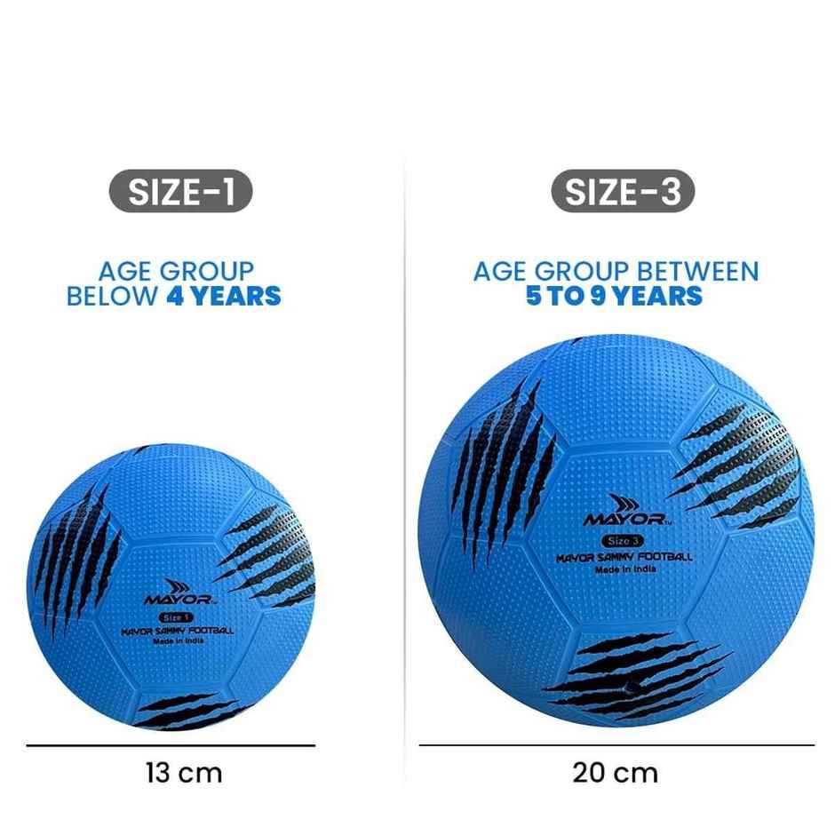 Mayor Sammy Soft Rubber Kids Football For Age Group Below 4 Years - Size- 1 (Pack Of 1, Blue)