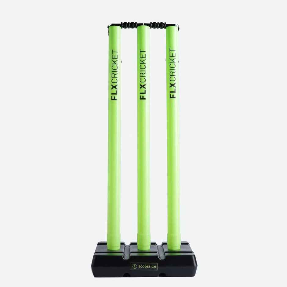 Decathlon FLX Easy Setup Plastic Stump Set | Lime Green