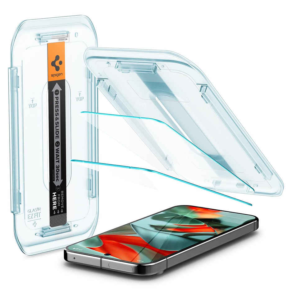 Spigen EZ Fit Tempered Glass Screen Protector Guard For Pixel 9 Pro XL (2 Pack)