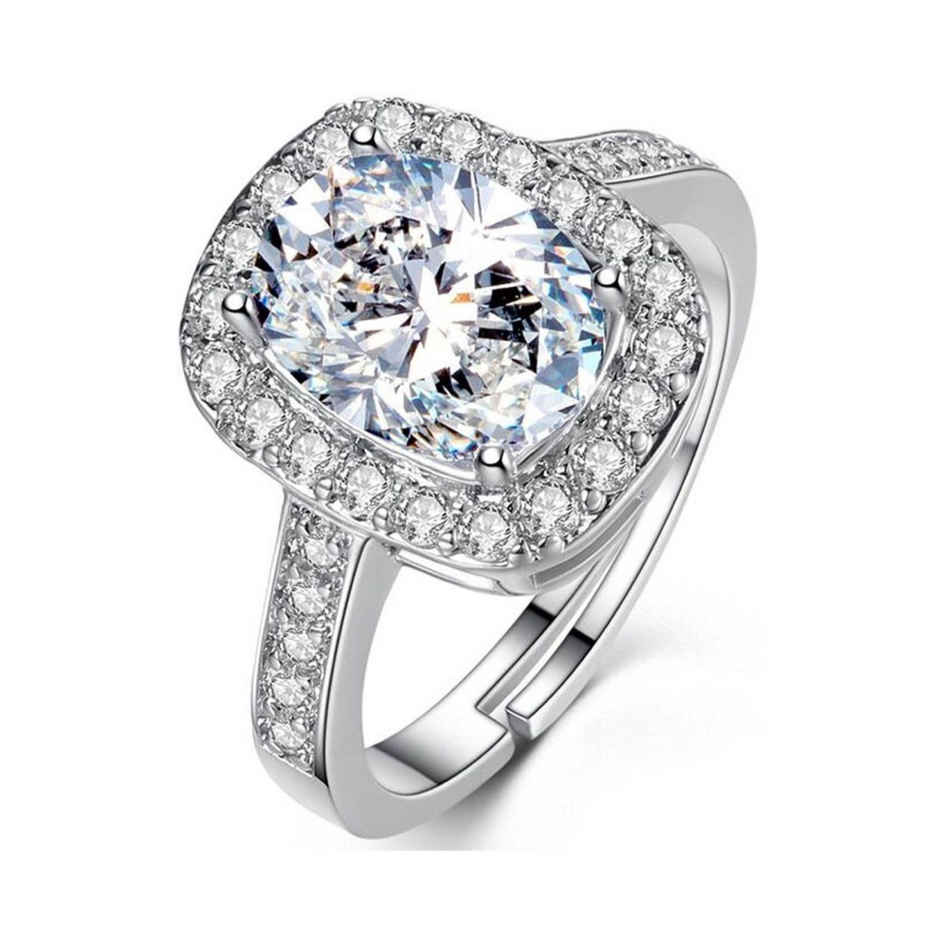 YouBella Jewellery Solitaire Crystal Silver Plated Ring For Women - Silver