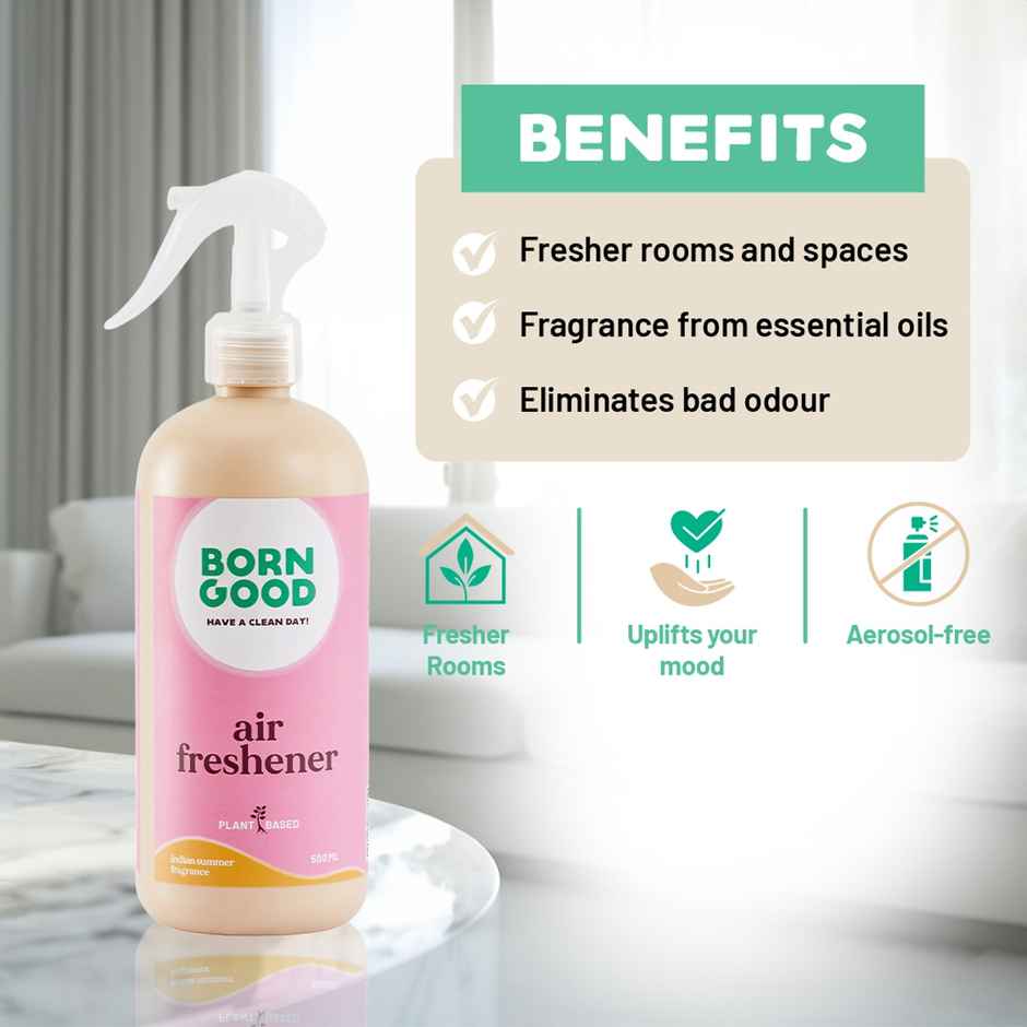 Born Good Plant-Based Air Freshener Spray for Home and Office | Biodegradable And Non-Toxic Combo