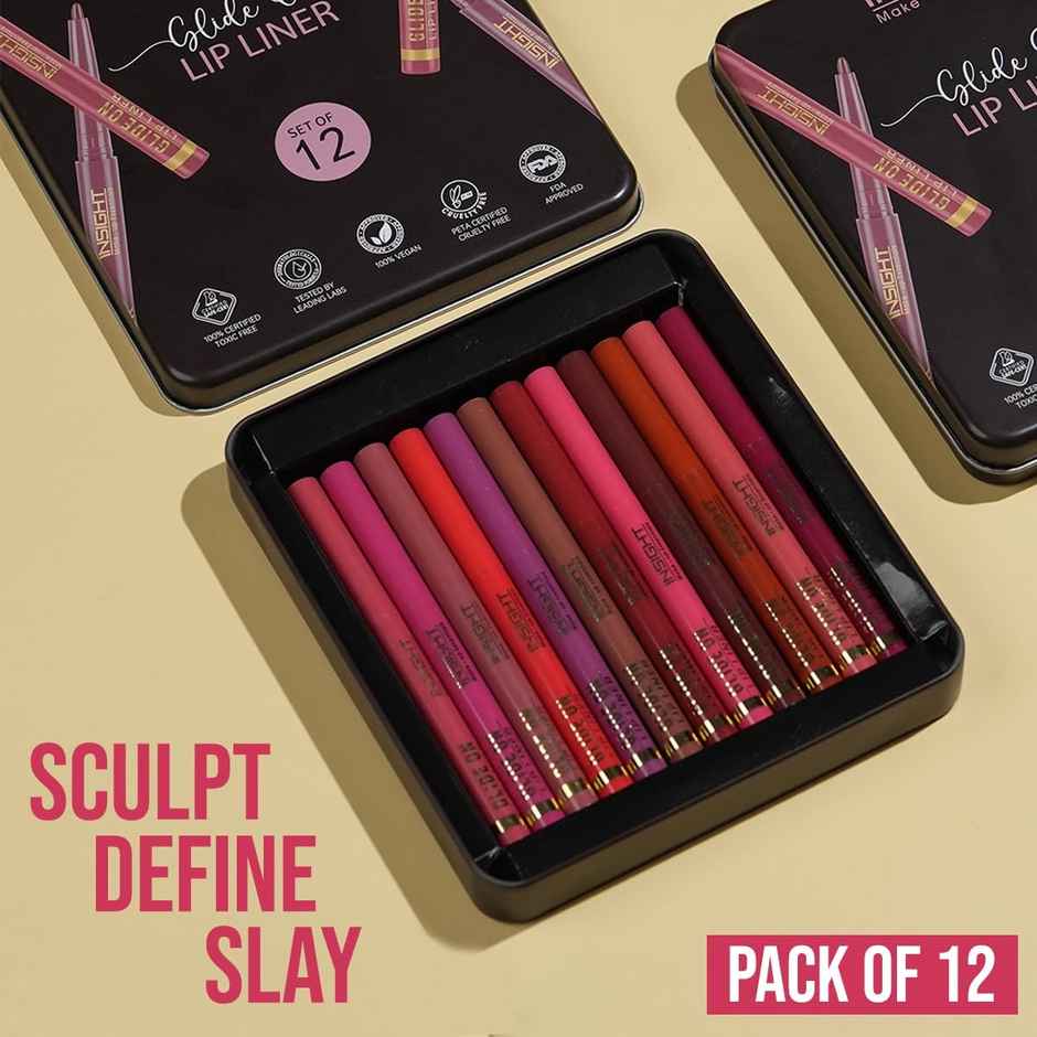 Insight Cosmetics Glide On Lip Liner (Set Of 12)