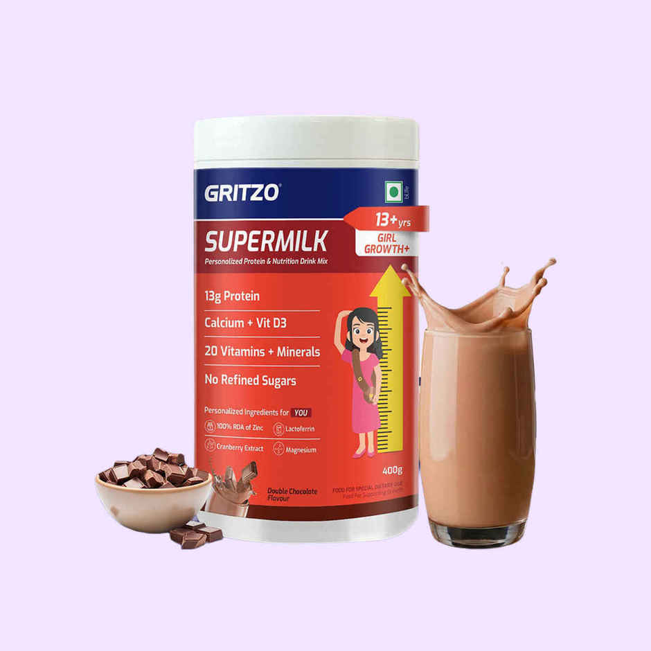 Gritzo Supermilk Growth+ (Formerly Height+) (13+ Years Girls) | Double Chocolate