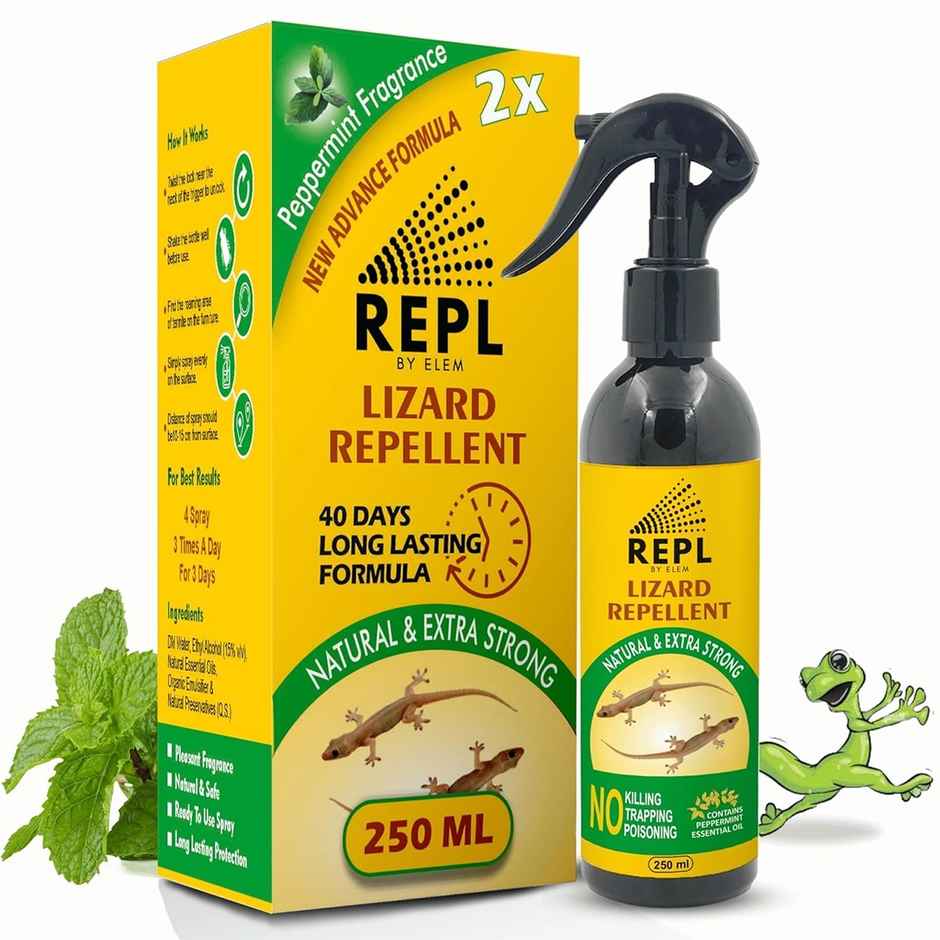 Repl Lizard Repellent Spray | Peppermint and Eucalyptus Oils | Natural and Safe For Kids