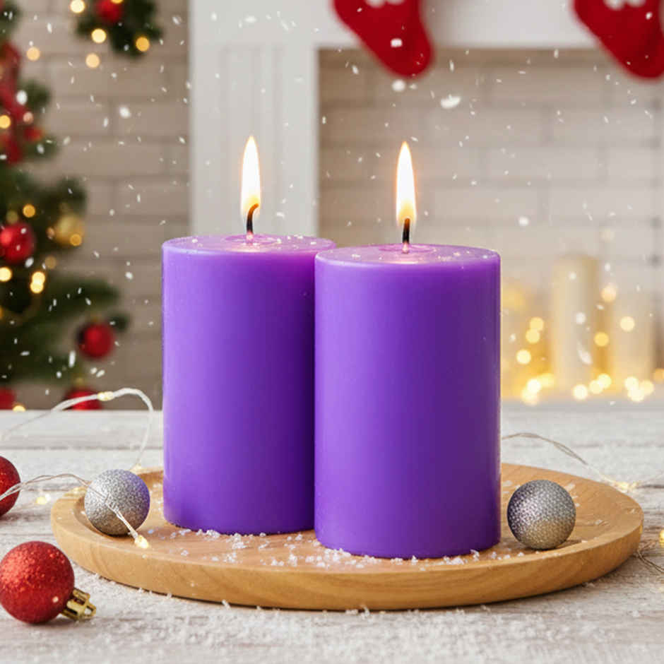 IRIS Lavender Scented Pillar Candle