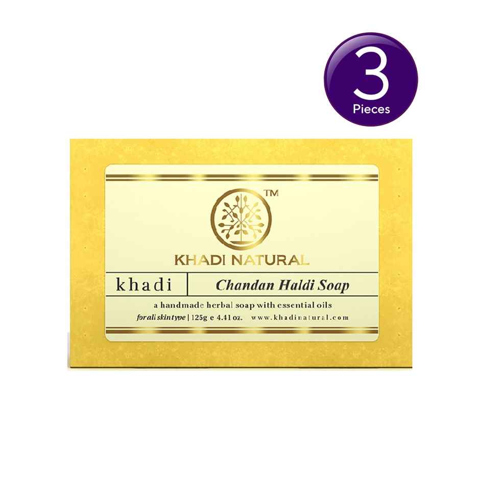 Khadi Natural Chandan Haldi Soap For Visibly Bright Skin Combo