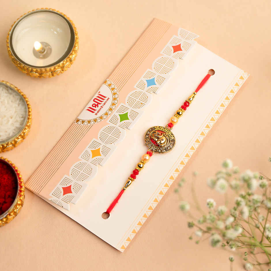 Rakhi for Brother | Lord Ganesh | Religious | Pack of 1 | Shree Rakhi