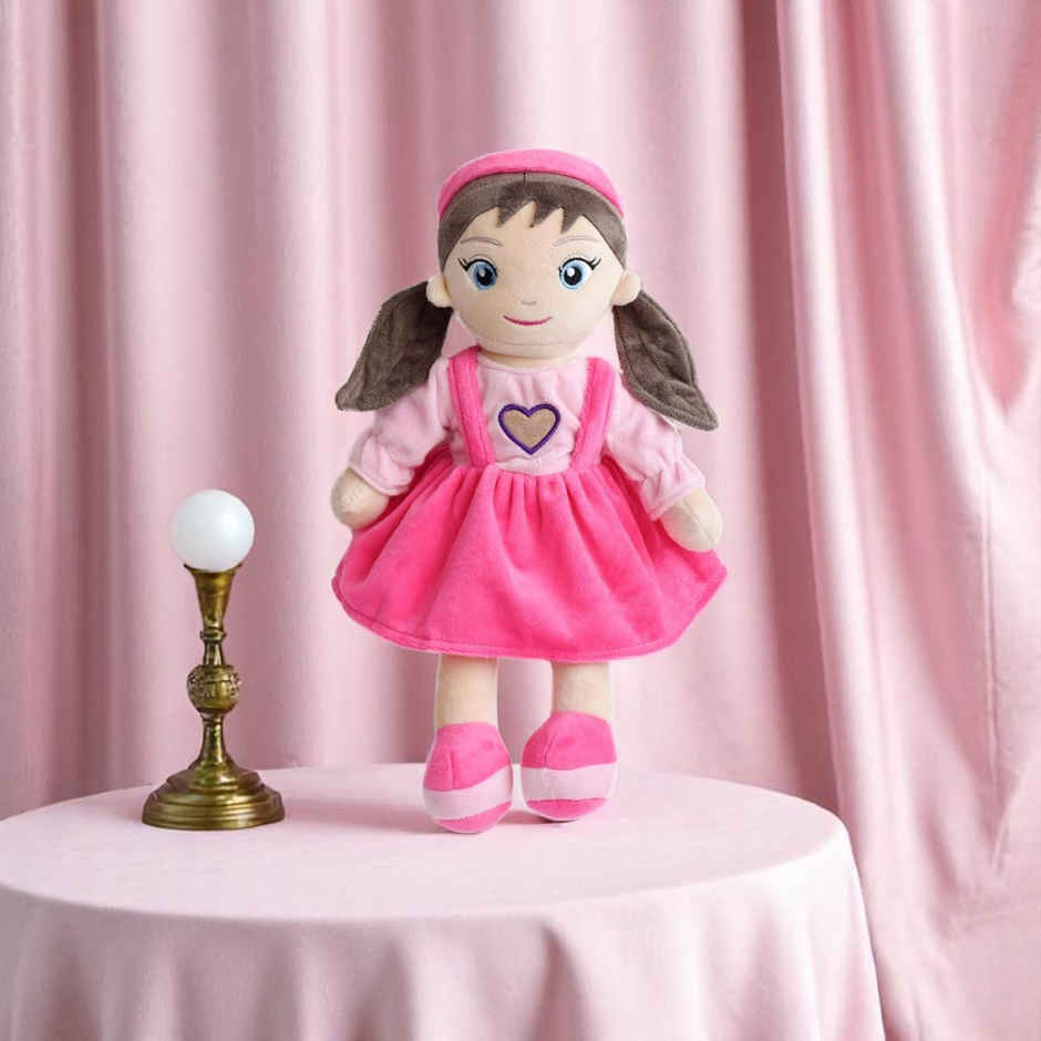 Mirada Pink Doll Soft Toy With Heart - 38Cm