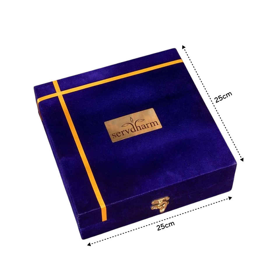 Silver Plated Brass Rudraksha Pooja Thali Set | ServDharm