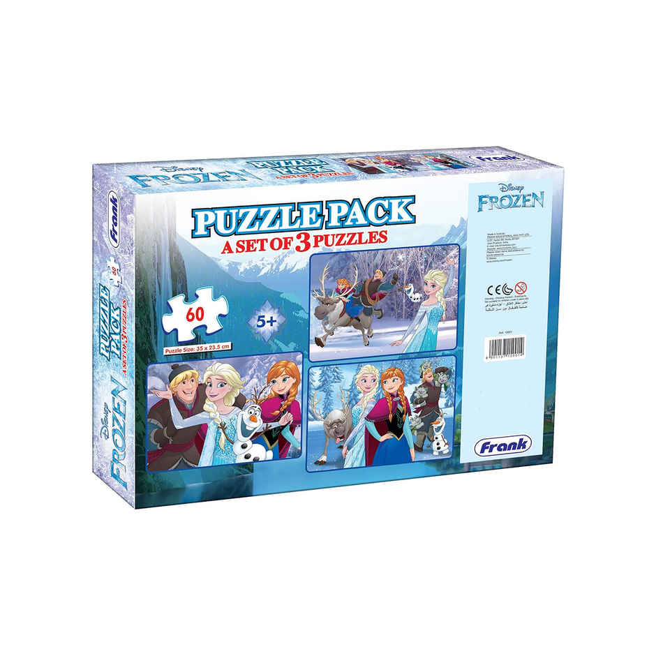 Hamley's Frank Disney'S Frozen Puzzle Pack ( A Set Of 3 Puzzles - 60 Pcs Each) For Kids Age 3Y+