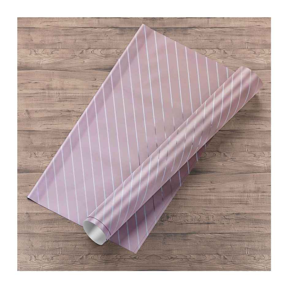 Paperpep Diagonal Lines Print | Plastic Gift Wrapping Papers | Pink | 19.75 x 27.5 in