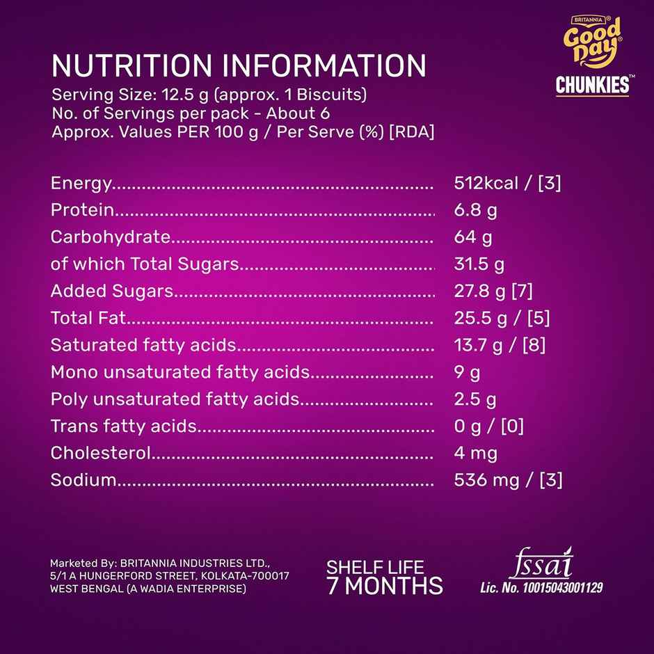 Britannia Good Day Chunkies Choc Chip Cookies
