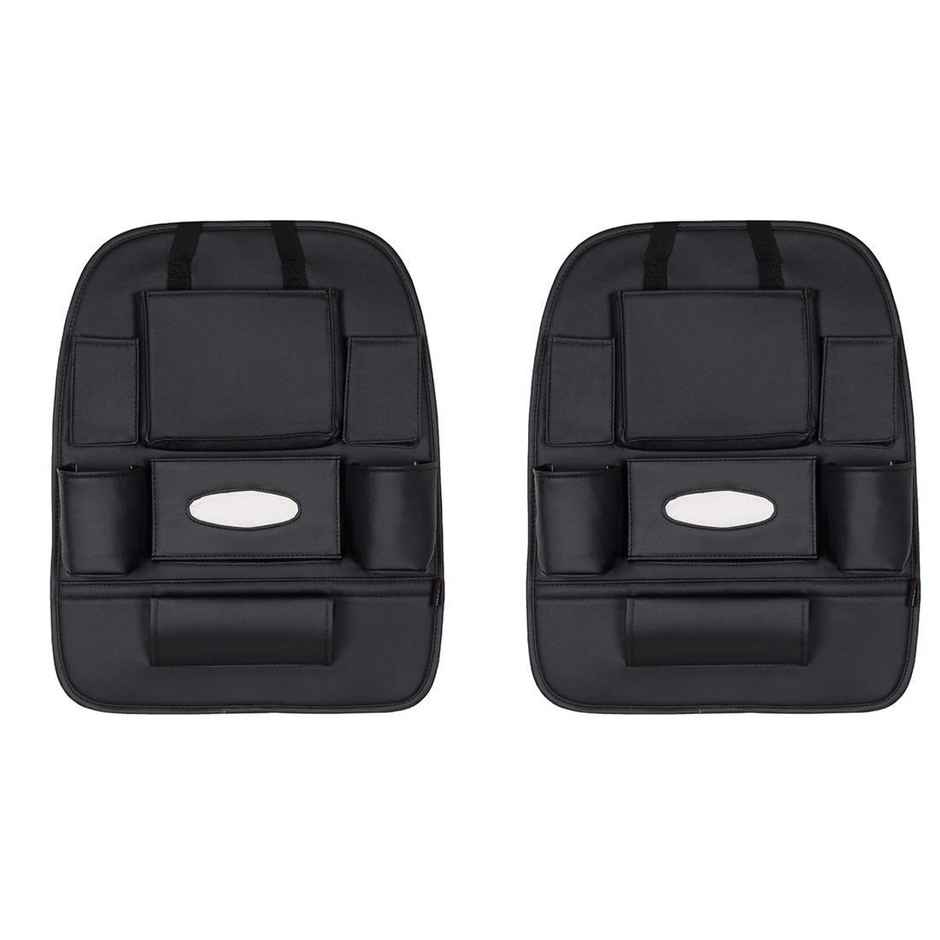 Autofurnish 3D Car Seat Back Multi Pocket Storage Bag Organizer Holder | Black
