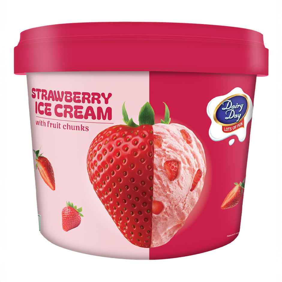 Dairy Day Strawberry Fruit Chunks Ice Cream Tub