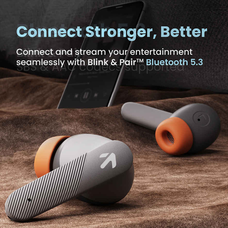GOBOULT Airbass Z35 with Zen Enc Mic | 32H Playtime | 5.3 Bluetooth| Sunset Grey