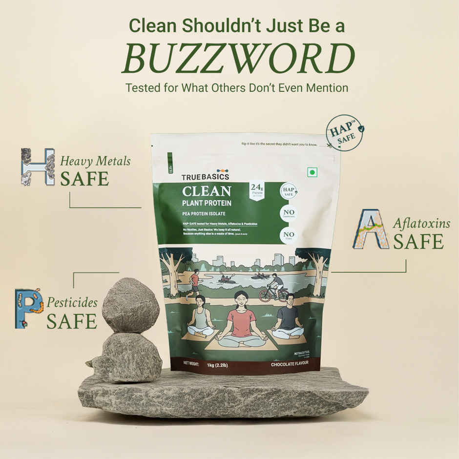 TrueBasics Clean Plant Protein Powder Pea Protein Isolate | Chocolate