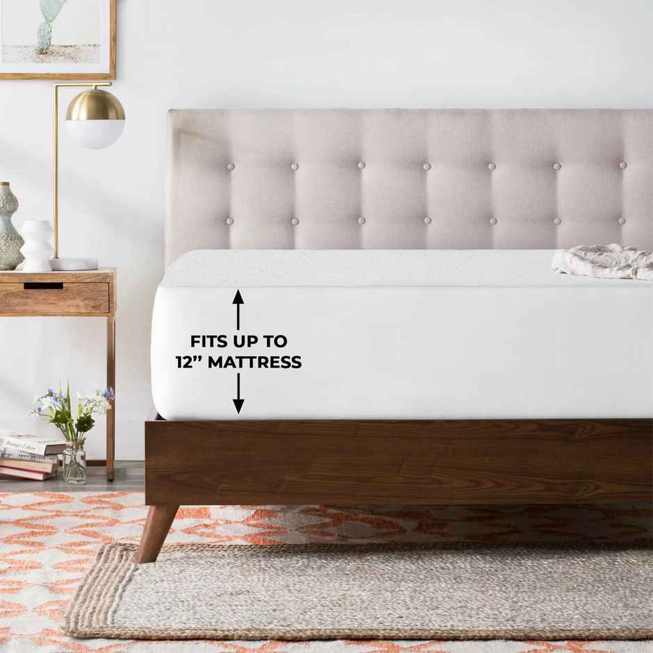 Story@Home Terry 100% Waterproof and Dustproof Double Size Mattress Protector White | 78 x 72 Inch