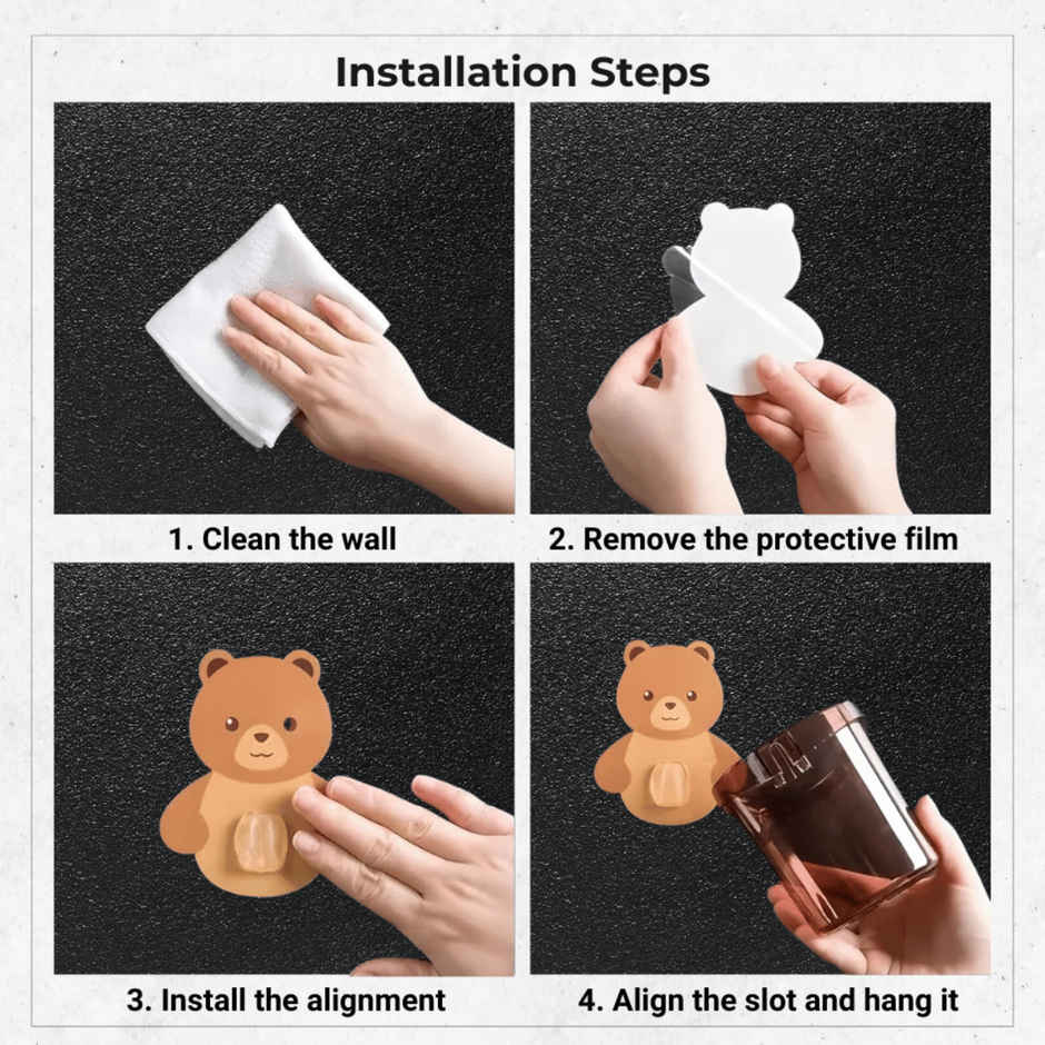 Zulaxy Adhesive Wall Mount Toothbrush Holder | Multicolour