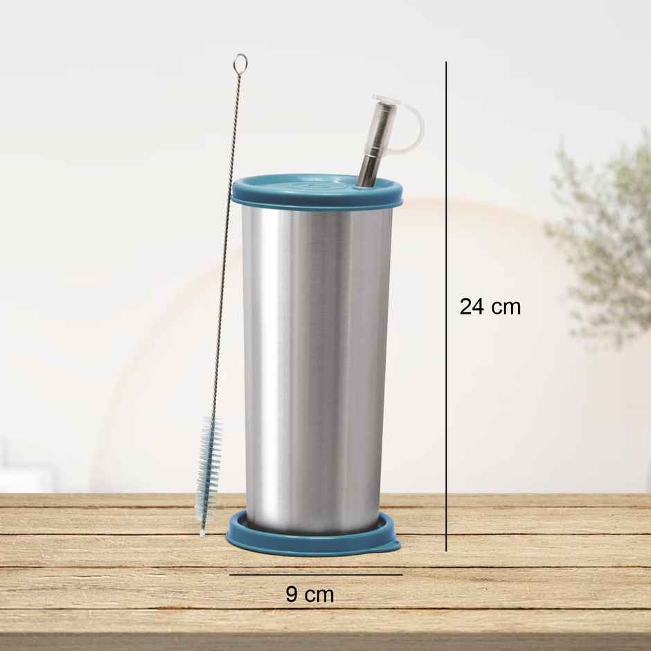 Signoraware Sip Fast Jumbo 500Ml Stainless Steel Sipper EBlue