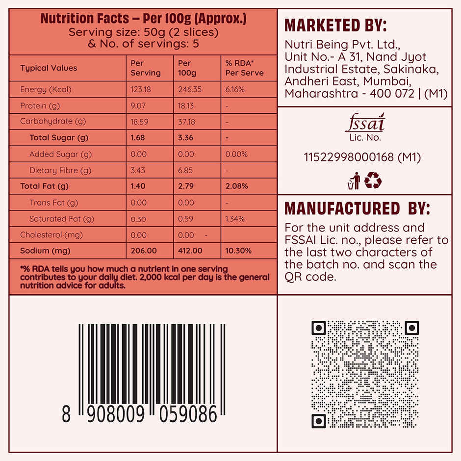 The Health Factory Zero Maida Super Protein Multigrain Bread