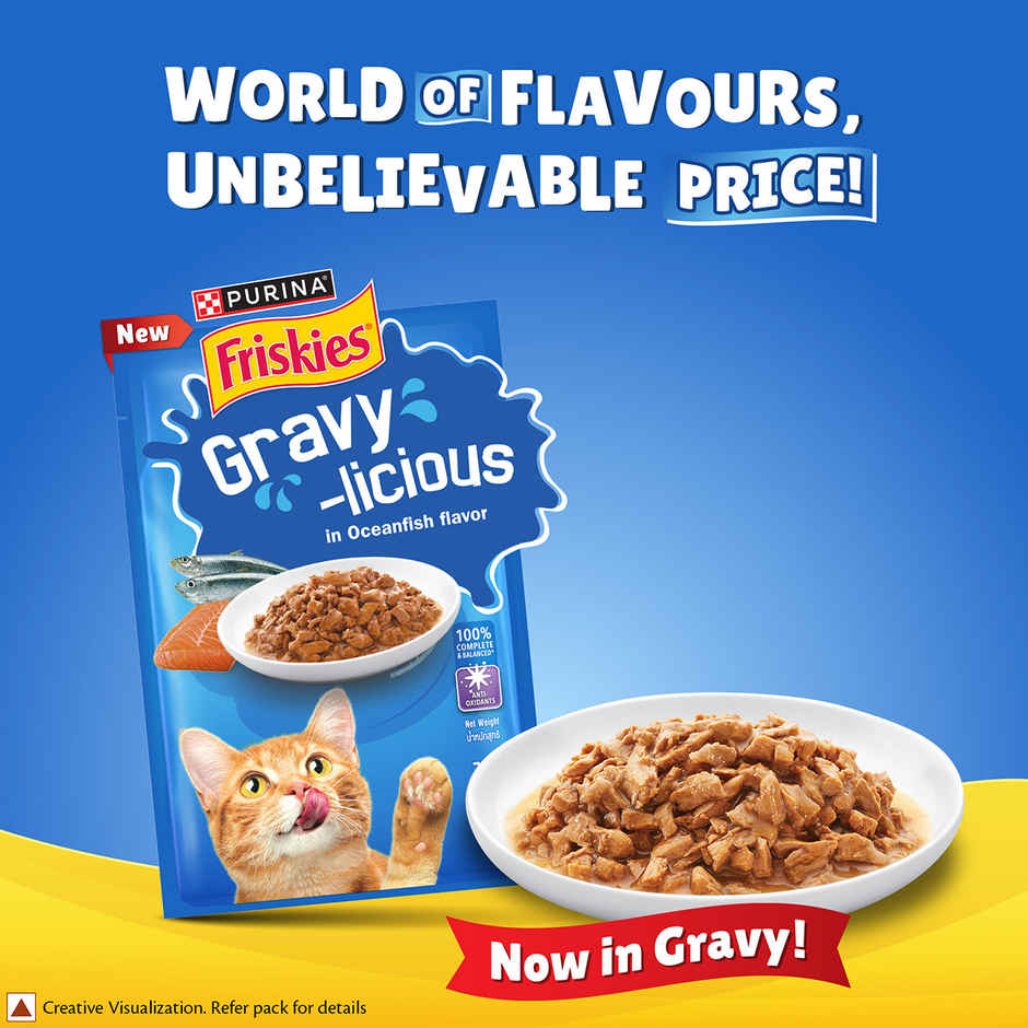 Purina Friskies Gravy Licious Cat Food Ocean Fish Flavour