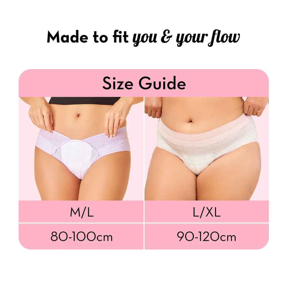 Plush Comfort High Waist L-XL Period Panty Pack of 5 | Disposable