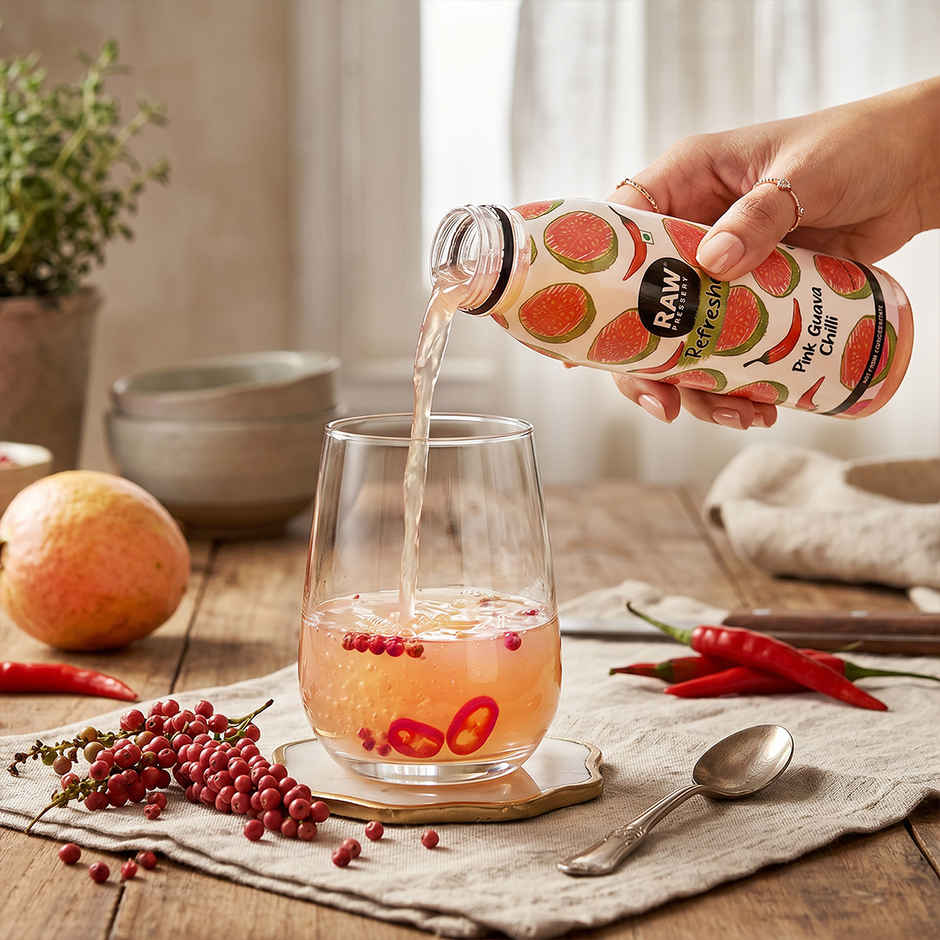RAW Pressery Refreshers Pink Guava Chilli Juice  Fruit Juice  Not From Concentrate