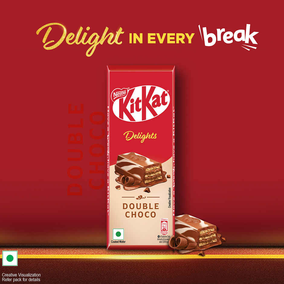 Nestle KitKat Delights Double Choco | Rich & Indulgent Coated Wafer Bar Chocolate