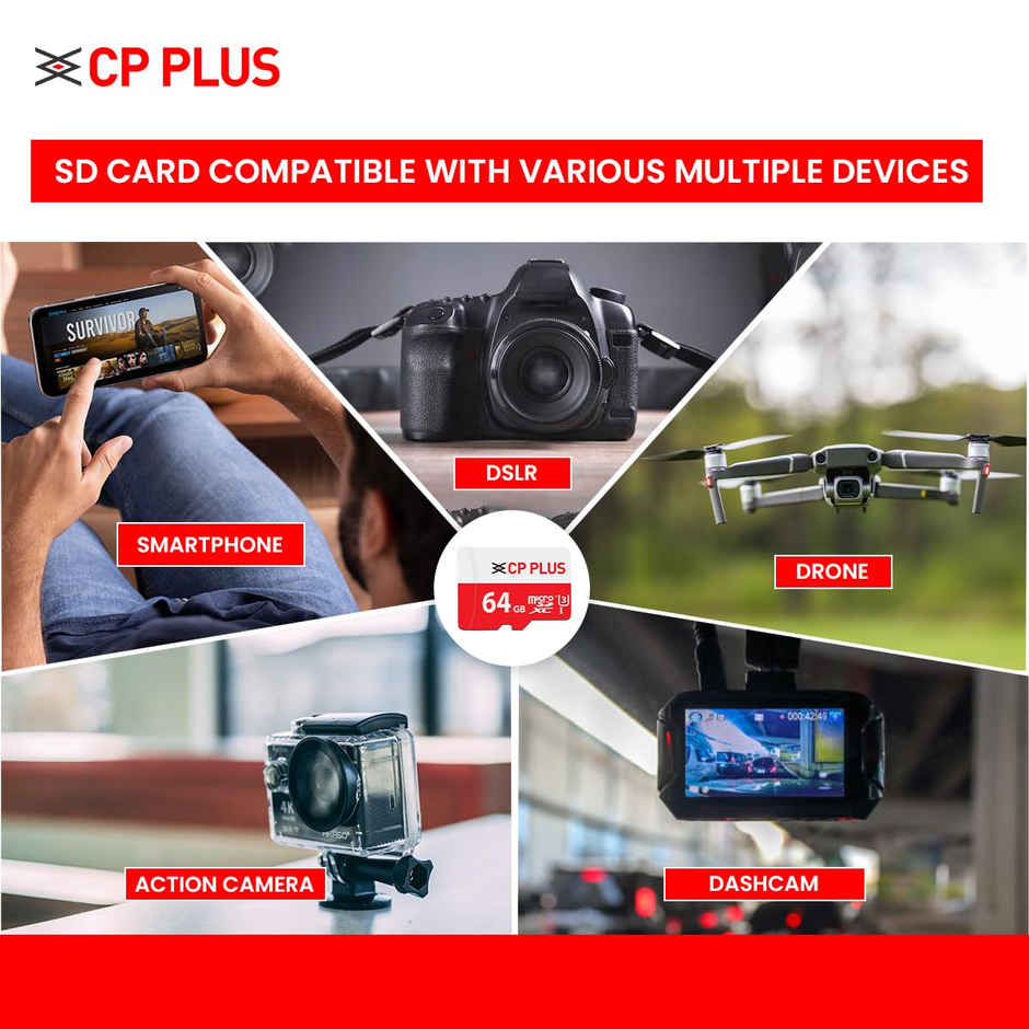 CP Plus 64Gb Micro Sd Memory Card | Cp-Um64C