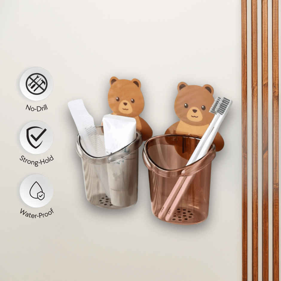 Zulaxy Adhesive Wall Mount Toothbrush Holder | Multicolour