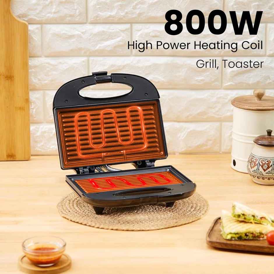 INALSA Presto Dx Grill 2-Slice Sandwich Maker Toaster (800 W)