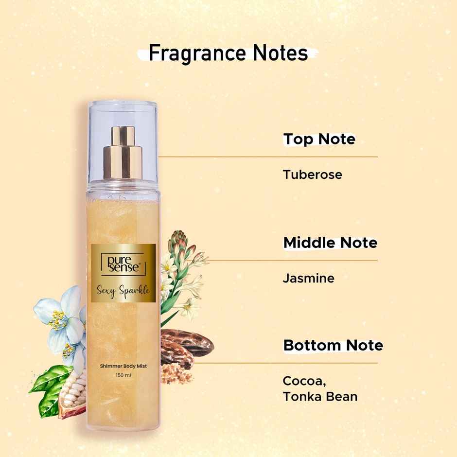 Puresense Sexy Sparkle Golden Shimmer Spray Body Mist - For Women
