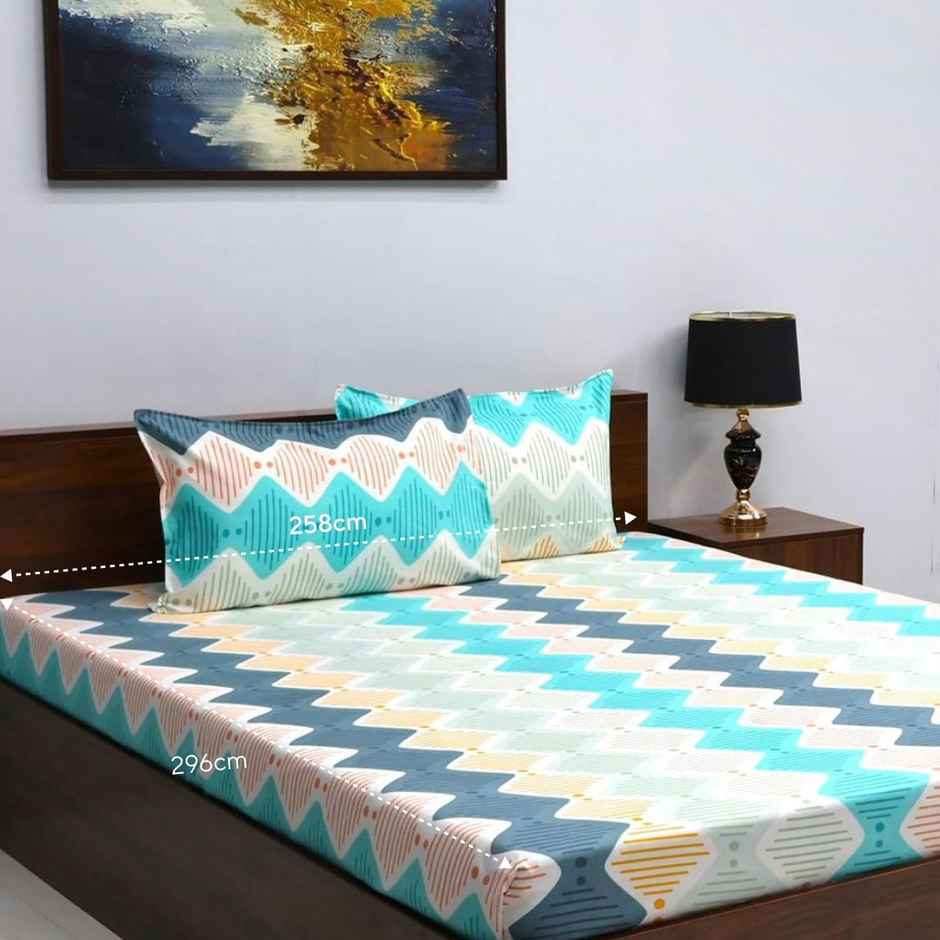 Bombay Dyeing Vista 144 Tc Queen Size Bedsheet With 2 Pillow Covers - Lavender