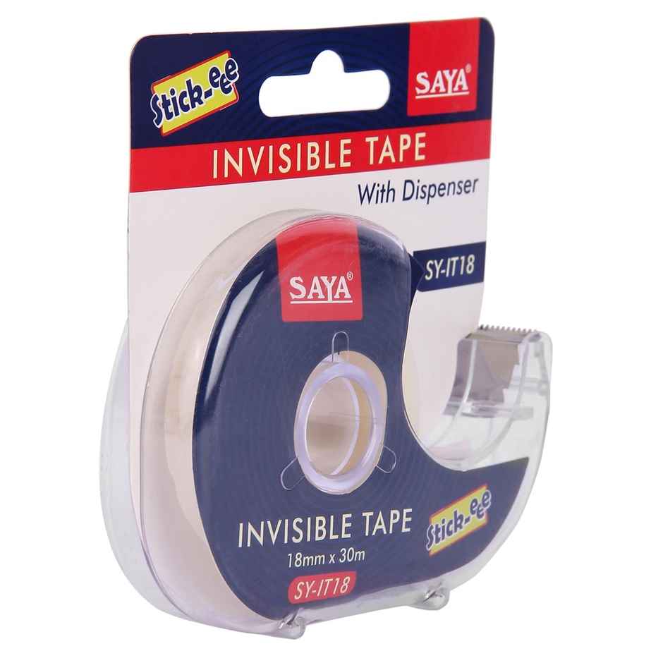 Saya Invisible Tape with Easy-Cut Dispenser | Matte Finish for Office, School & Home