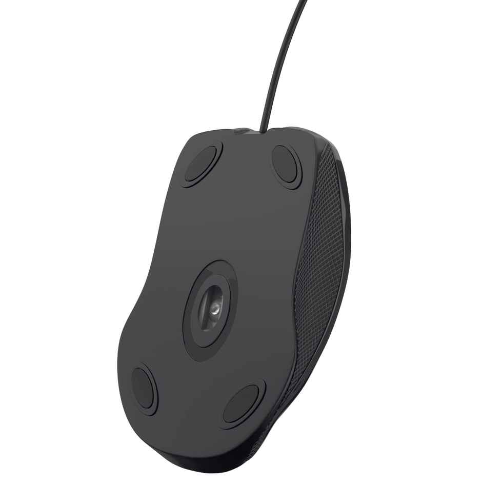 Portronics Toad 101 Wired Optical Mouse with 1200 DPI, Plug & Play, Hi-Optical Tracking, 1.25M Cable Length, 30Lakhs Click Life - Black