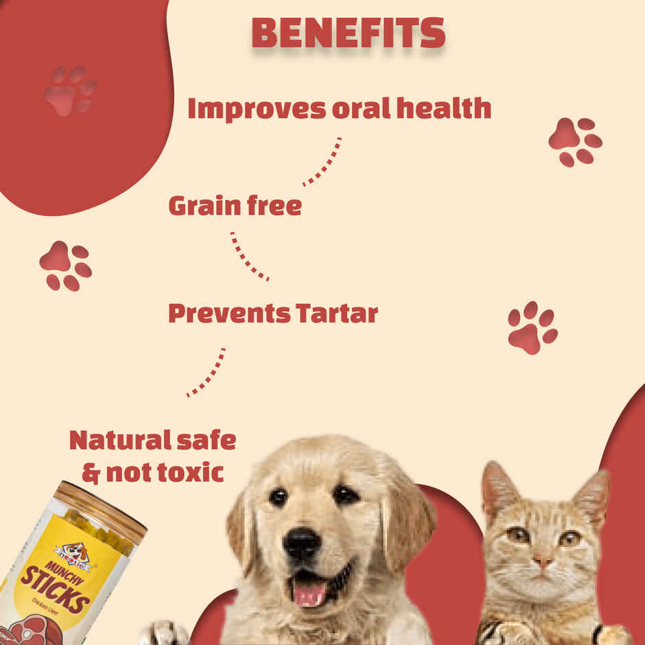 Nootie Munchy Sticks For All Stages Dogs Perfect For Traniing & Treating Long Lasting Chew (Chicken)