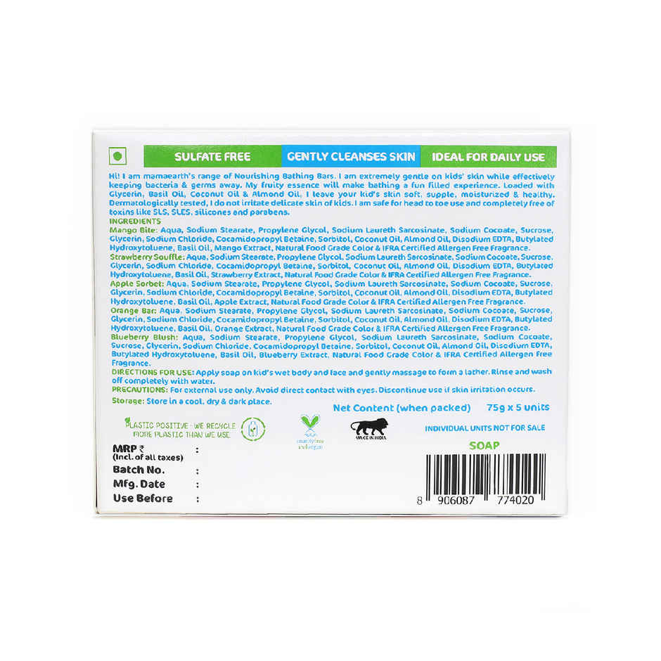 Mamaearth Fruit Based Nourishing Clear Bathing Bar Baby Soap With Glycerine For Kids