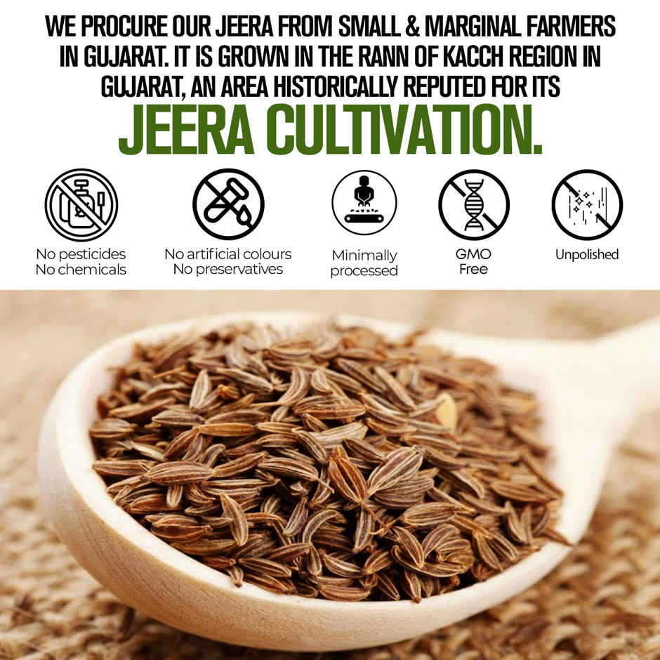 Safe Harvest Jeera (Cumin) | Unadulterated Whole Spices | Pesticide Free | Chemical Free
